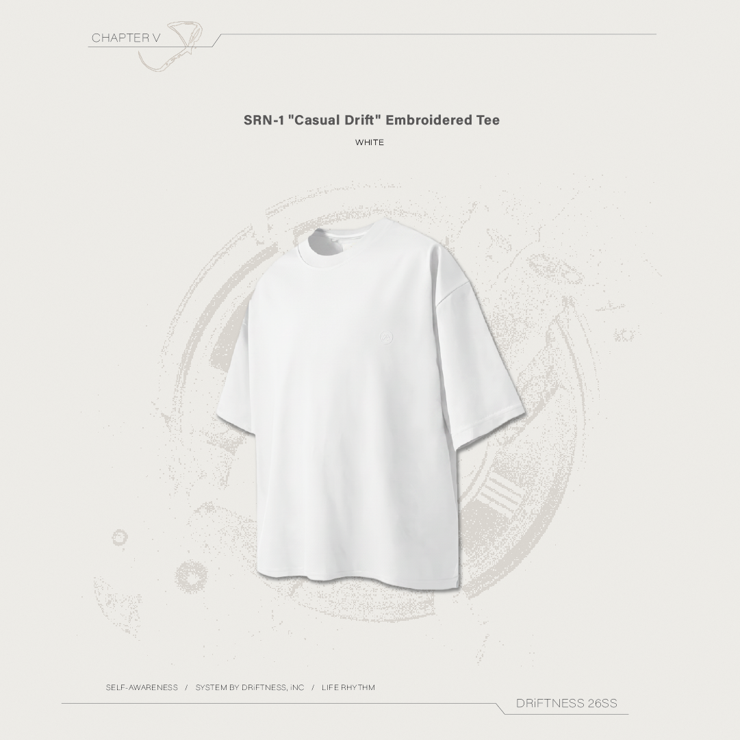 DRiFTNESS | SRN-1 "Casual Drift" 超涼感刺繡素踢 - White