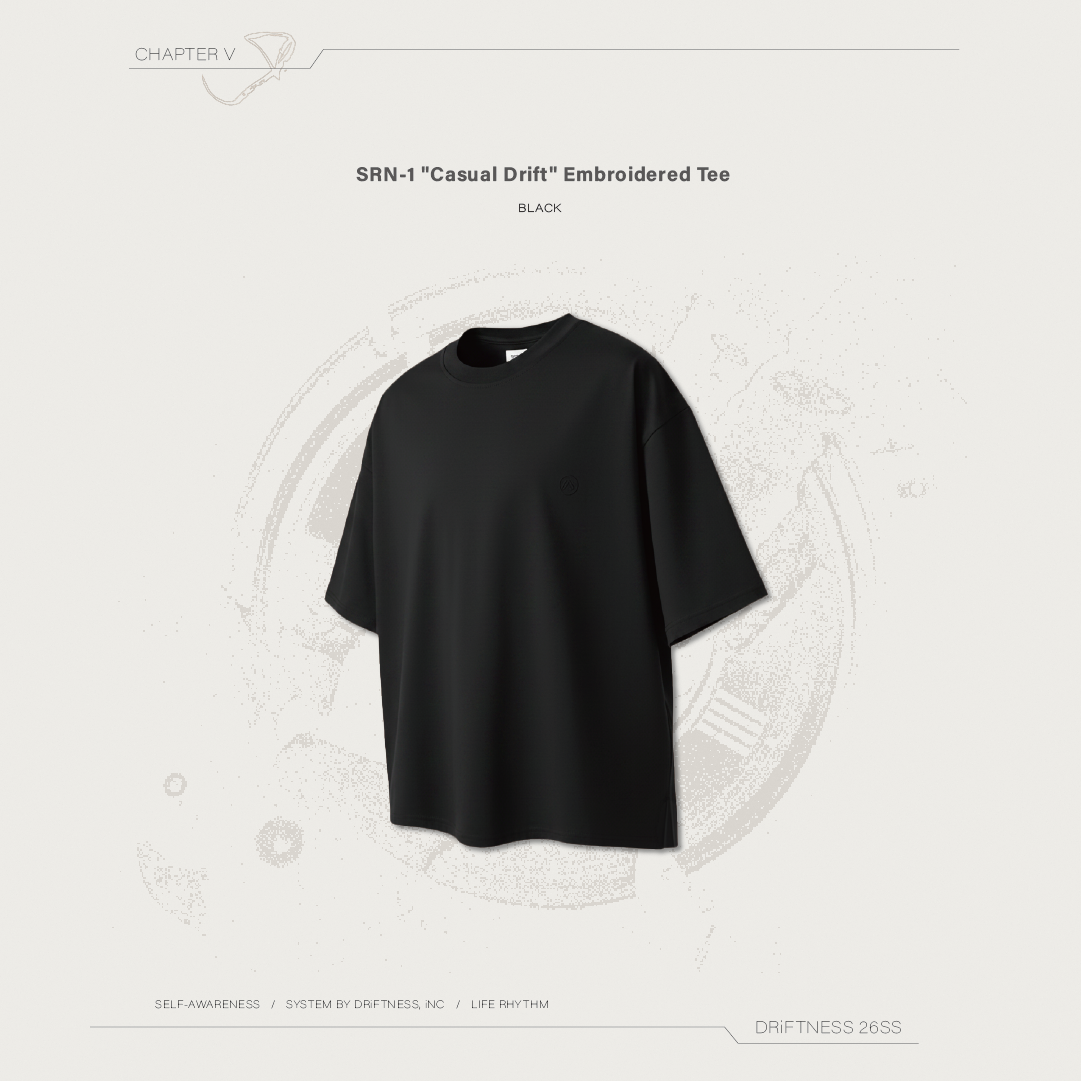 DRiFTNESS | SRN-1 "Casual Drift" 超涼感刺繡素踢 - Black