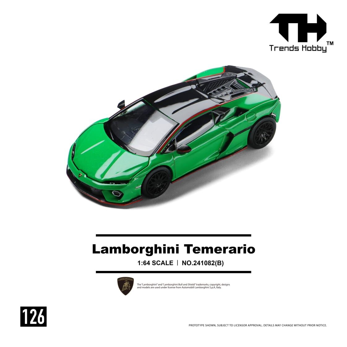 預訂 Pre Order - Trends Hobby Diecast 1/64 Lamborghini Temerario- Green