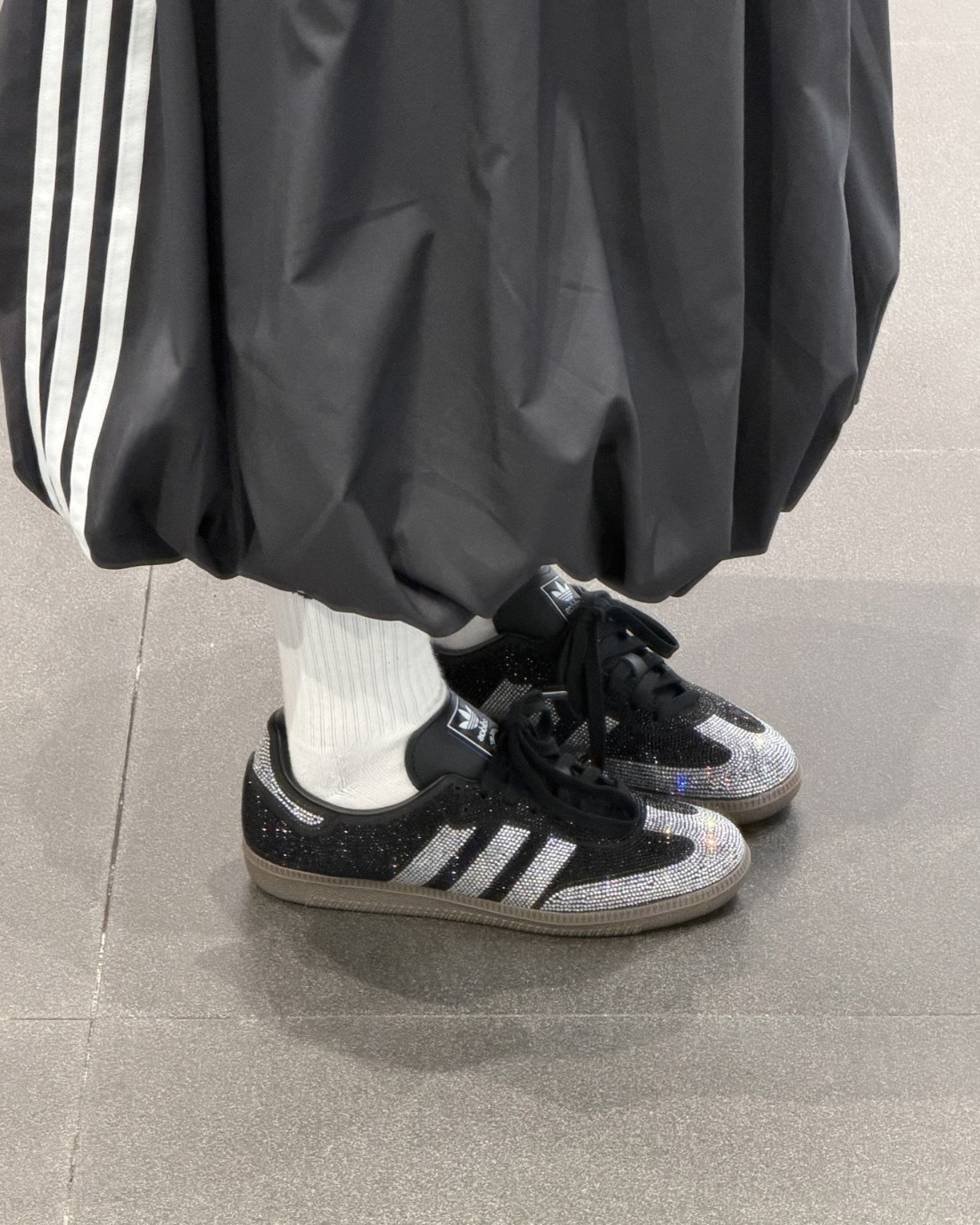 ADIDAS SAMBA OG 閃鑽 水鑽 黑銀 德訓鞋