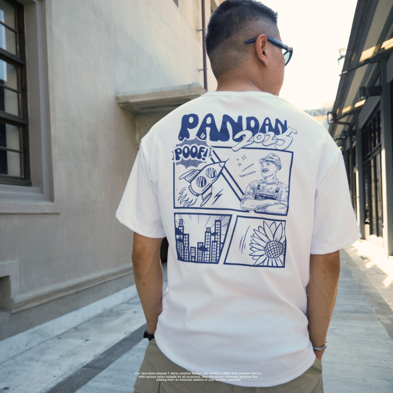 3M涼感砂羅馬布火箭漫畫落肩短T