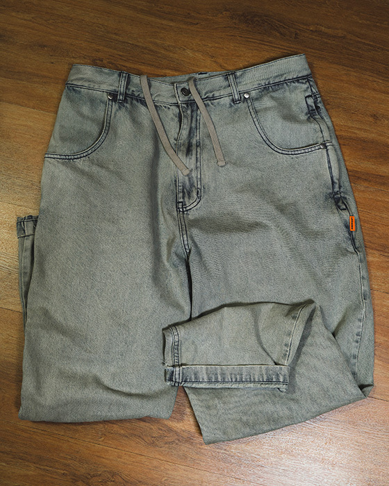WASHED DENIM PANTS - VINTAGE LIGHT BLUE