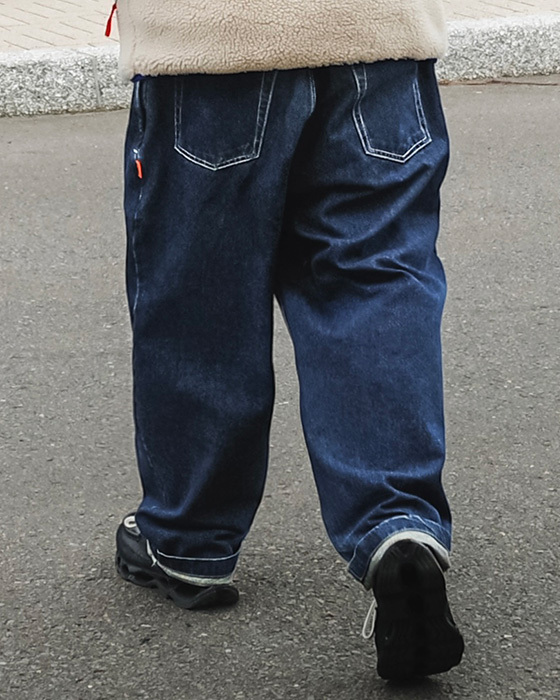 WASHED DENIM PANTS - INDIGO BLUE