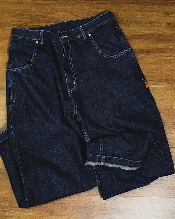 WASHED DENIM PANTS - INDIGO BLUE