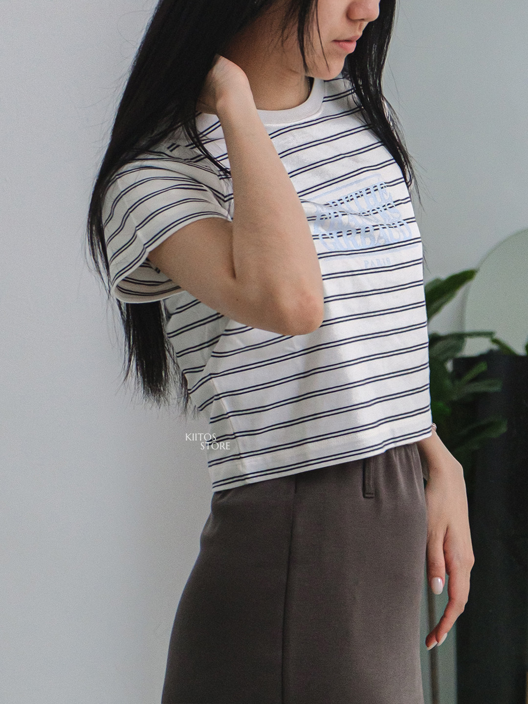 【預購】韓國代購 Marithe Francois Girbaud MFG 條紋 印花大Logo 短版 Tee