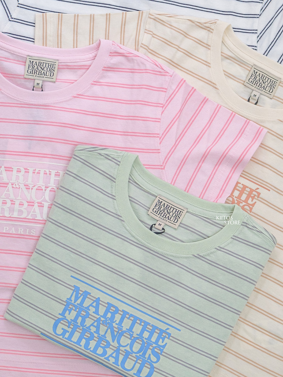 【預購】韓國代購 Marithe Francois Girbaud MFG 條紋 印花大Logo 短版 Tee