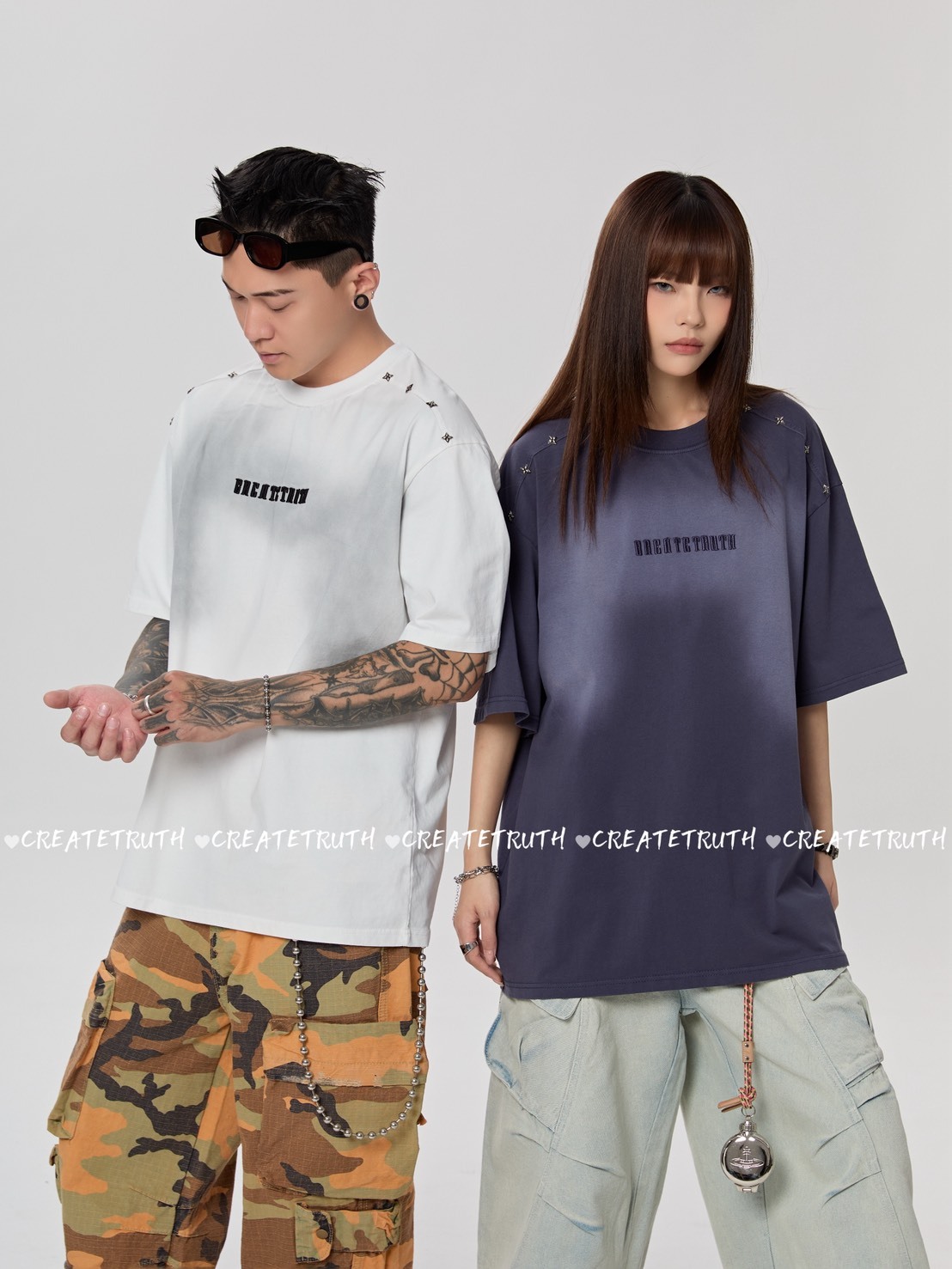 (GOAL) 水洗暈染鉚釘設計短T 2026