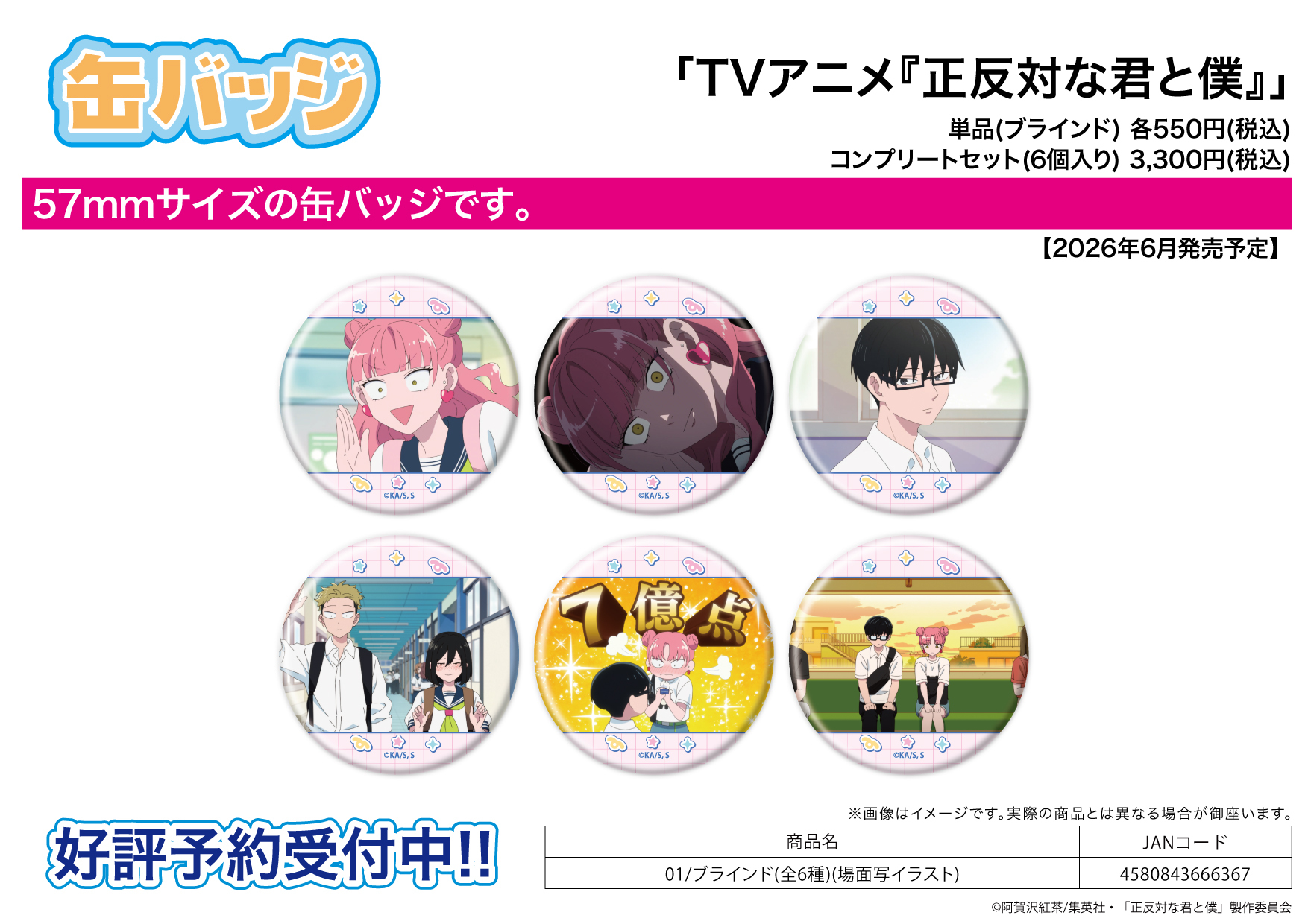 「ACG.GO」「預購」《正相反的你和我》收藏襟章系列