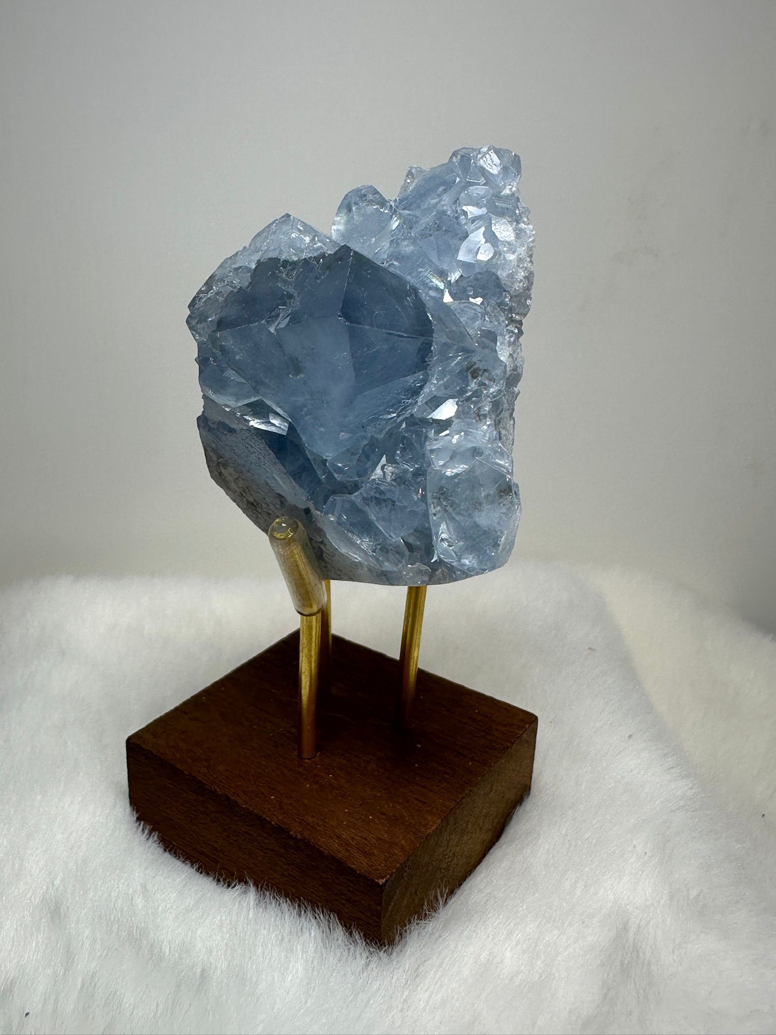 HKAG0417-016 AAA馬達加斯加 原礦原皮天青石 (100G) 天空藍色 玻璃體 高清透大牙 (A16)