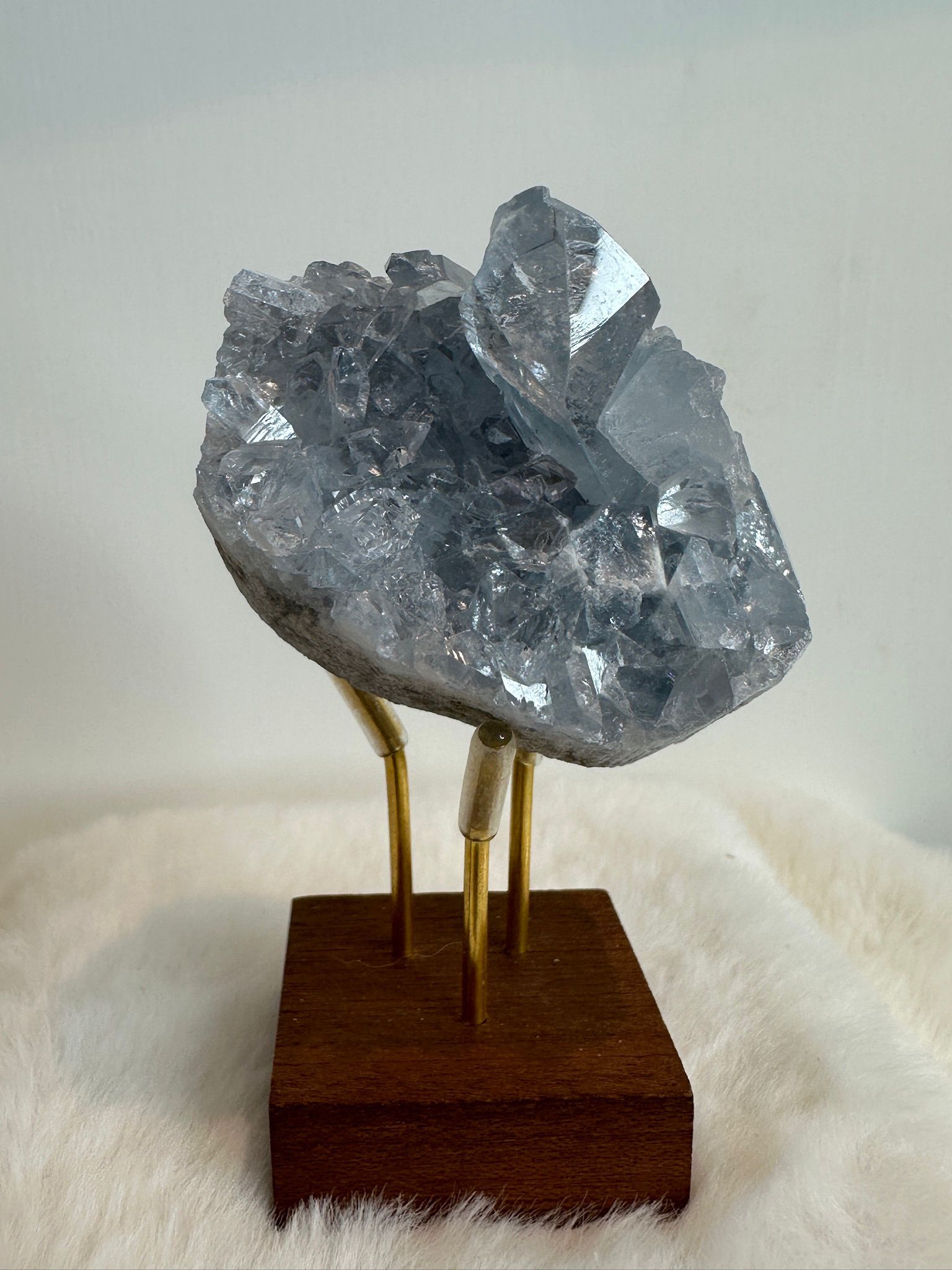 HKAG0417-015 AAA馬達加斯加 原礦原皮天青石 (150G) 天空藍色 玻璃體 高清透大牙 (A15)