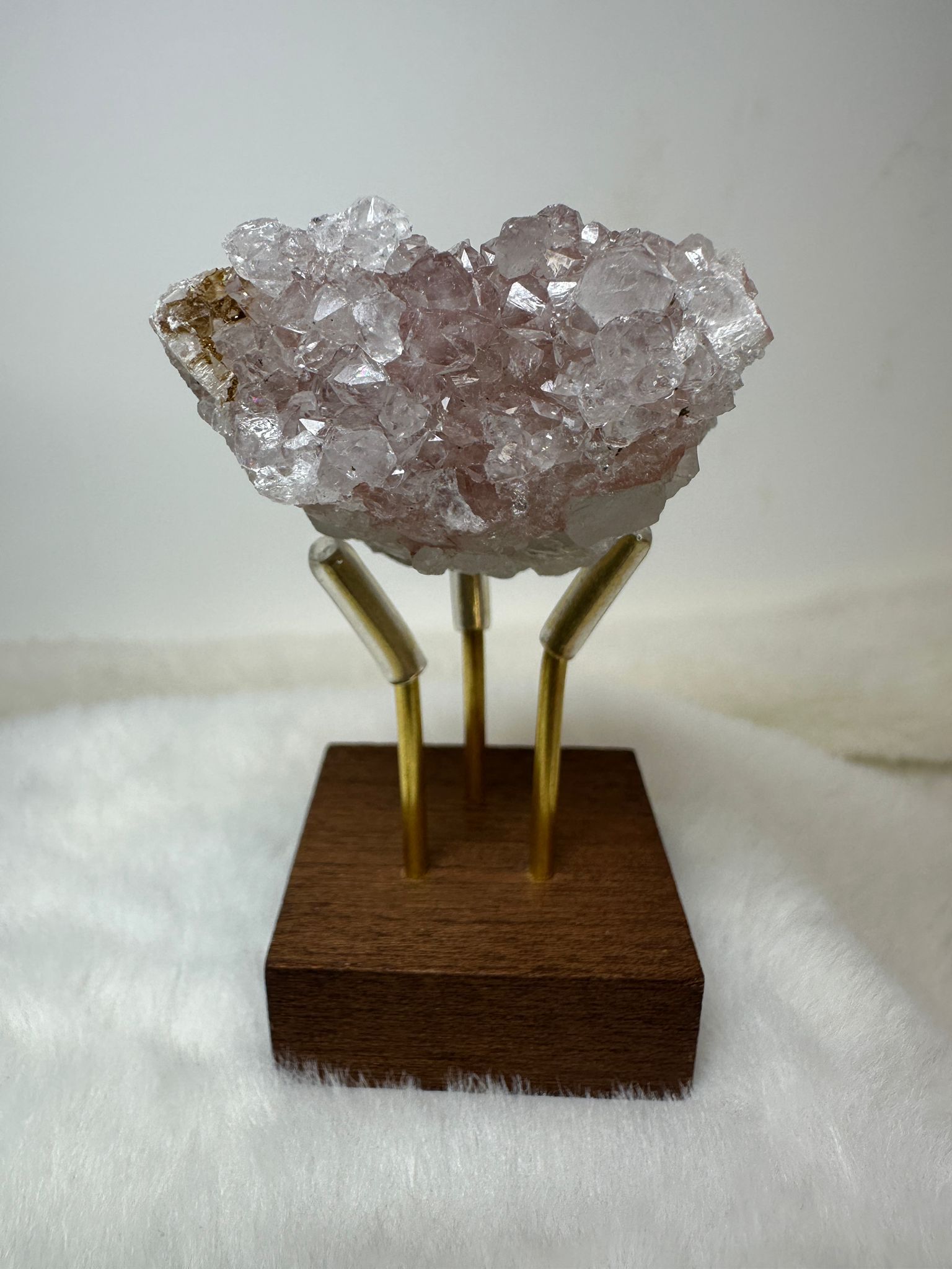 HKAG0417-057 粉色系 原皮彩晶鎮 小晶牙 (漸變淺粉紅) (A57)