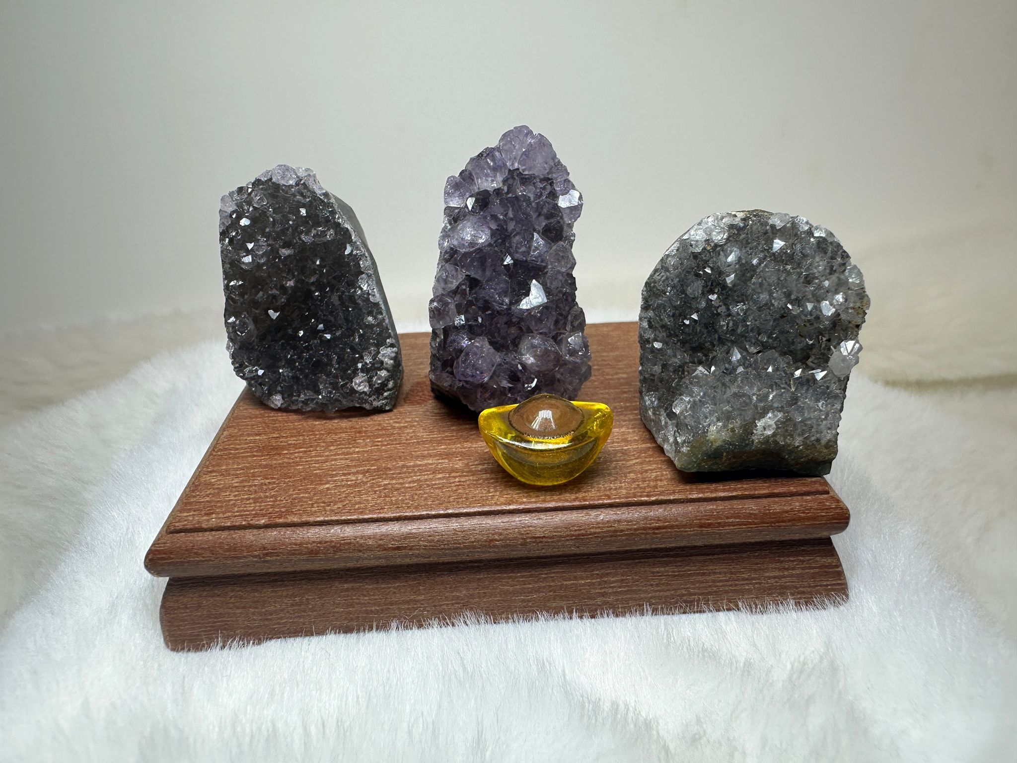 HKAG0417-072 巴西迷你彩晶鎮套裝 1 送黃色琉璃金元寶1個+底座 (A72)