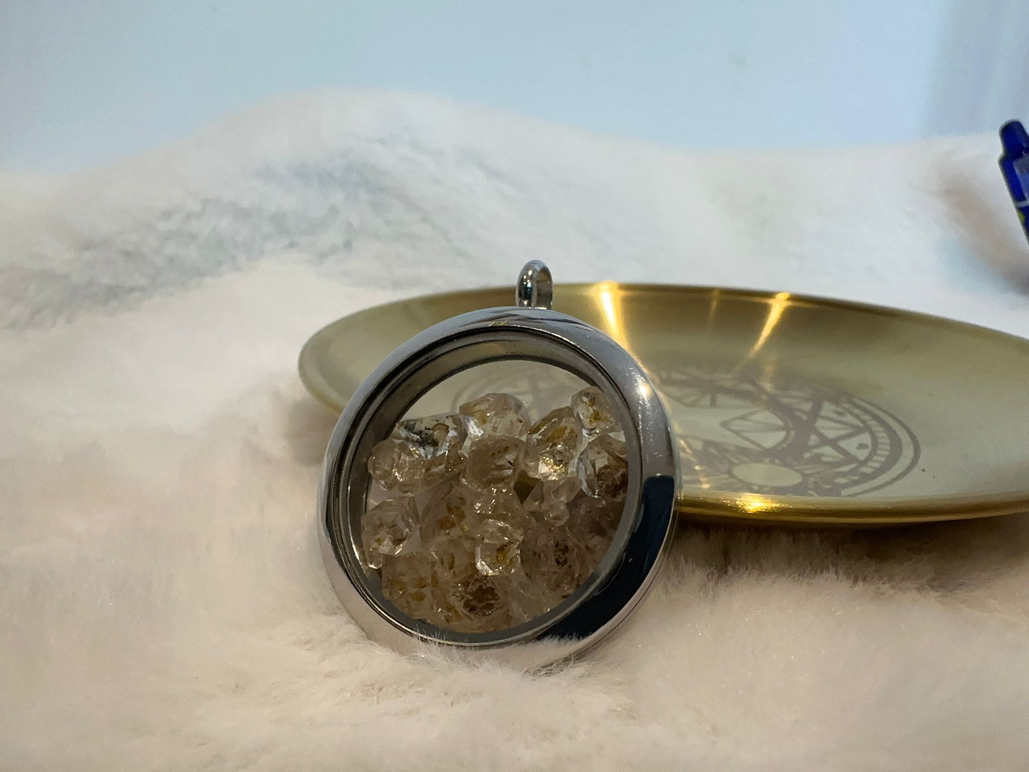 HKAG0417-110 巴基斯坦帶黃油閃靈鑽可調節吊咀  (油膽) (銀色) 直徑34.8mm 厚度6.8mm (A110)