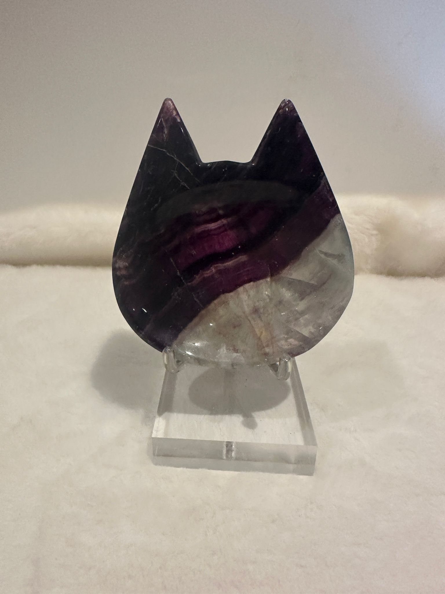 HKAG0417-114 螢石貓頭小碟 (深色) (不包底座) (A114)