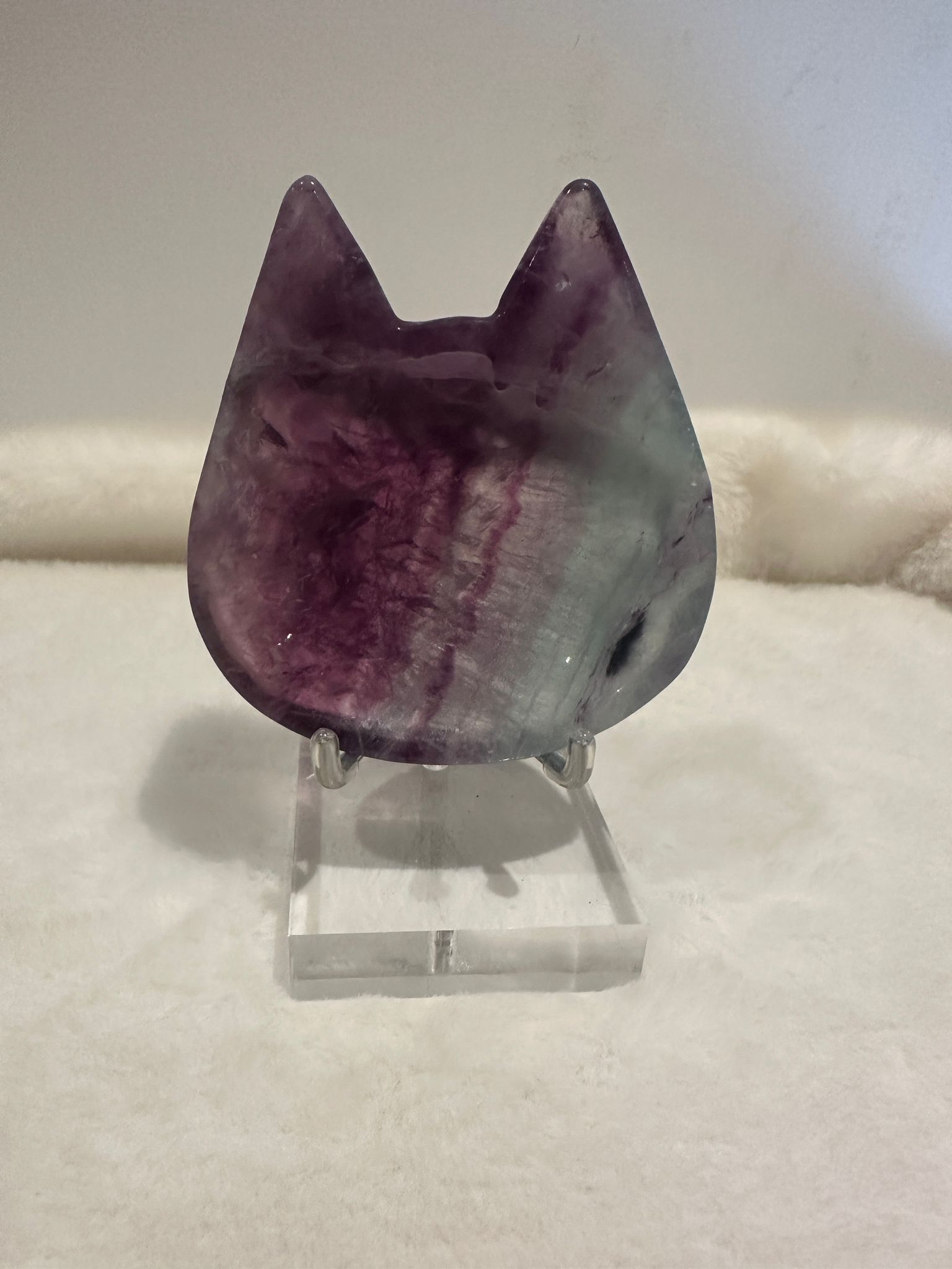 HKAG0417-116 螢石貓頭小碟 (淺色) (不包底座) (A116)