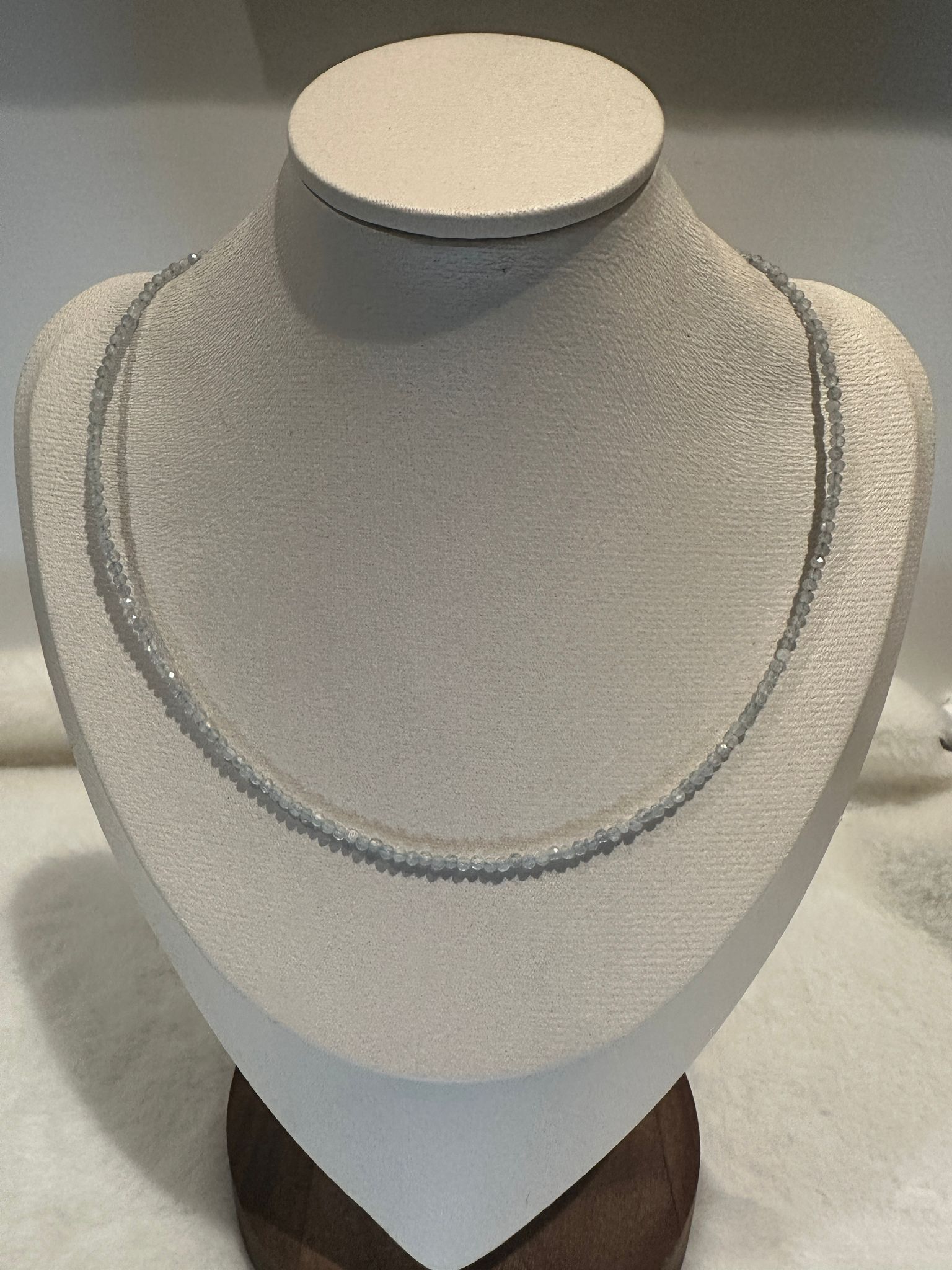 HKAG0417-119 灰月光 小米珠頸鏈 2.2MM 45CM長 (A119)