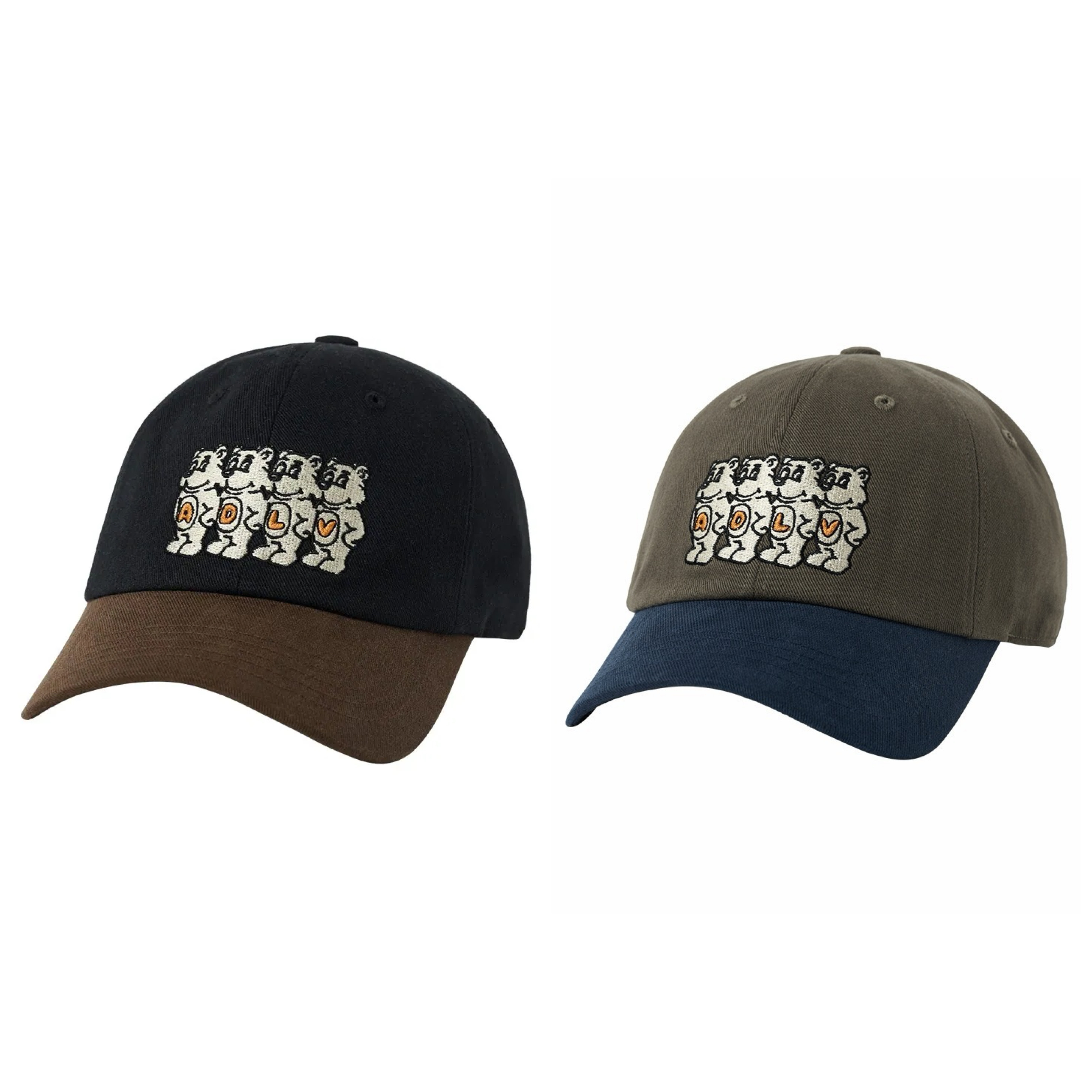 【32】ADLV AC BEAR EMBROIDERY TWO TONE BALL CAP (2色選擇)