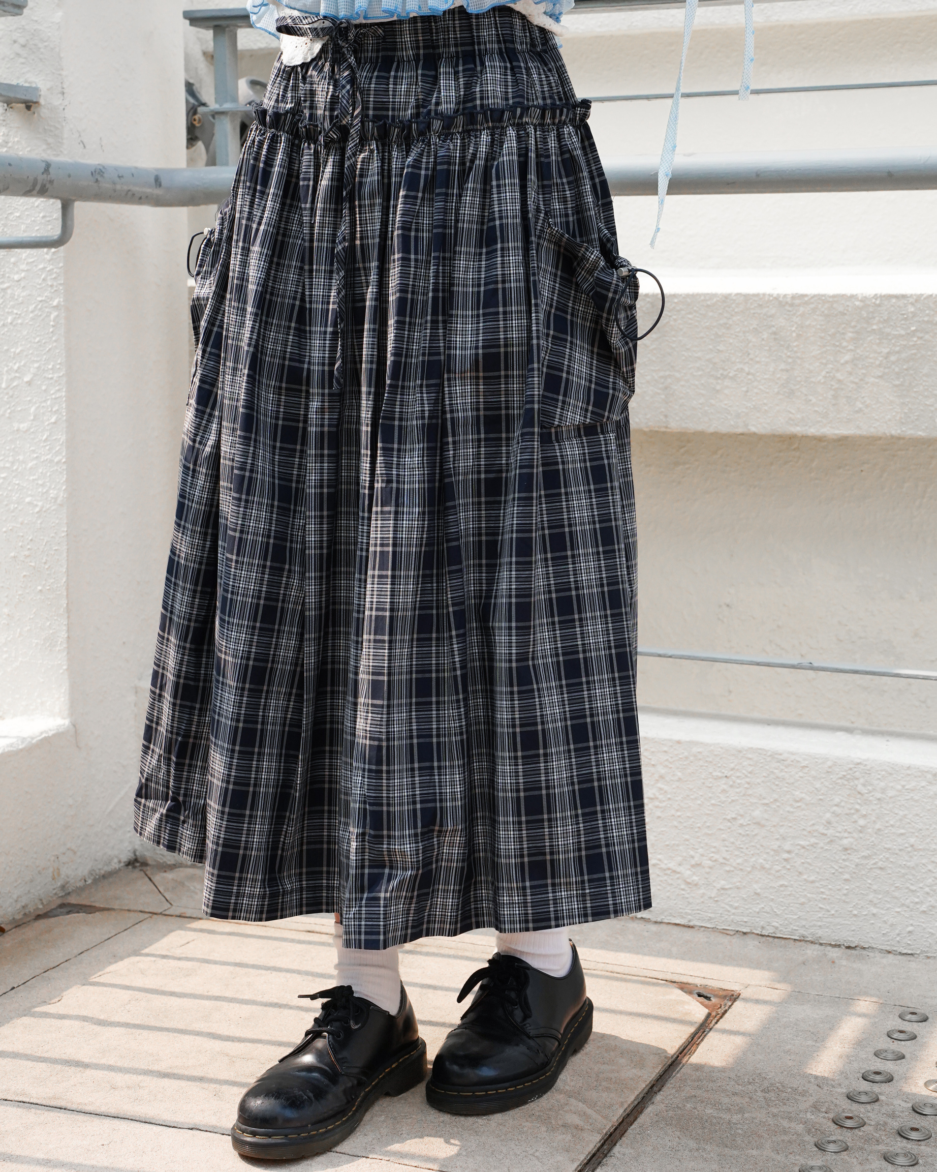 索索口袋學院格子長裙 · 2色入
