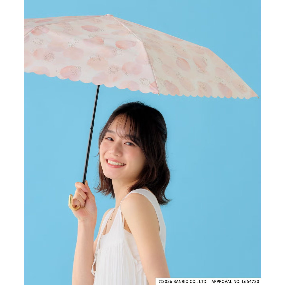 26081-KT Sanrio Hello Kitty × WPC 晴雨兼用縮骨遮 水彩畫風 #JP-WPC26