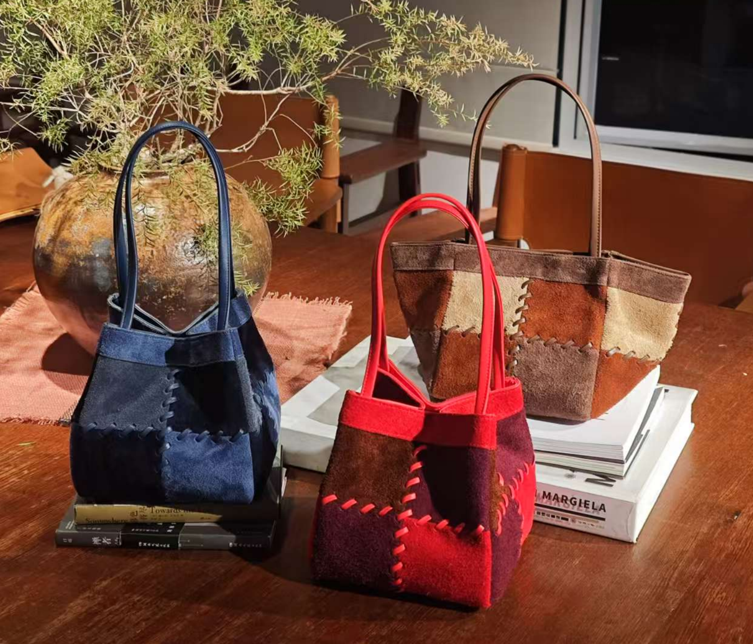 0417g70-GZday18-皮革-鞋材磨砂牛皮手工拼接編織15*15*15cm(A70)