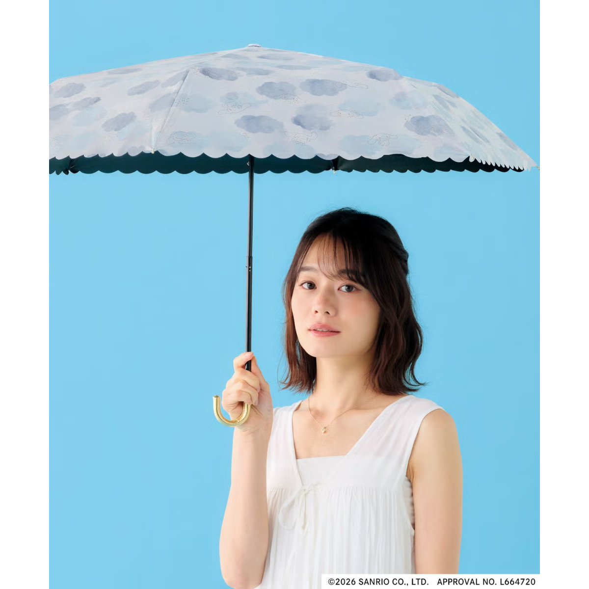 26081-CN Sanrio 玉桂狗 × WPC 晴雨兼用縮骨遮 水彩畫風 #JP-WPC26