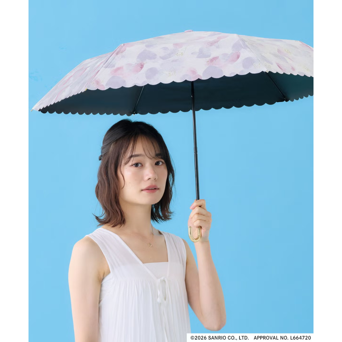 26081-KU Sanrio Kuromi × WPC 晴雨兼用縮骨遮 水彩畫風 #JP-WPC26