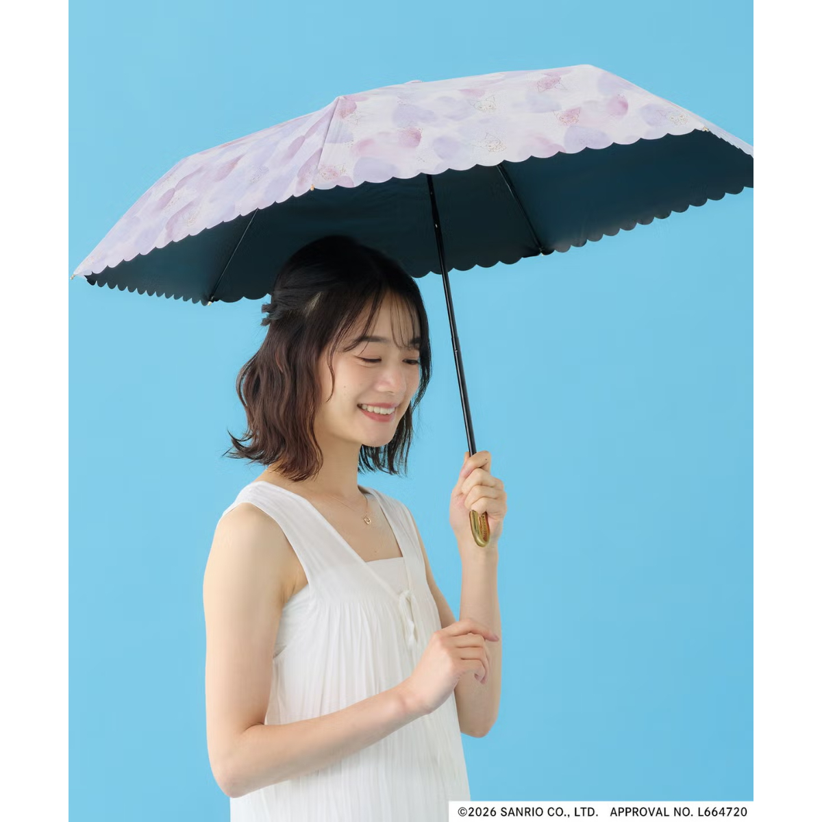 26081-KU Sanrio Kuromi × WPC 晴雨兼用縮骨遮 水彩畫風 #JP-WPC26