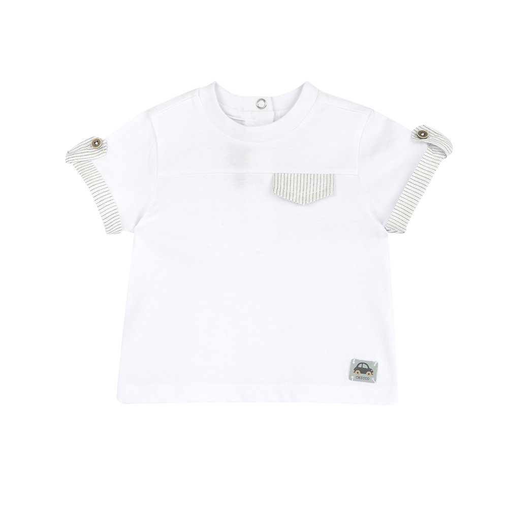 沙漠之旅-條紋反折短袖上衣