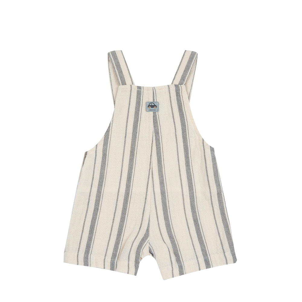 沙漠之旅-米+灰寬直條背心短褲