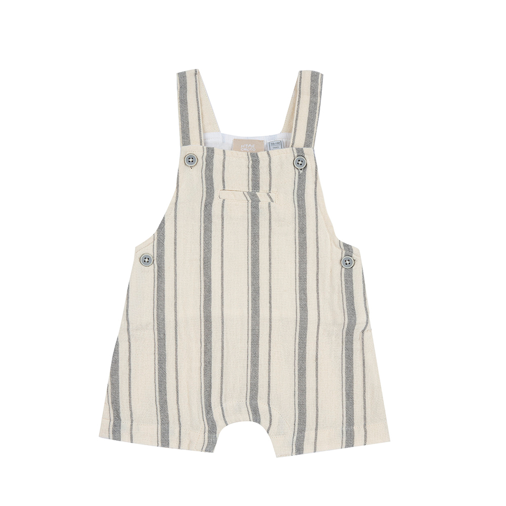 沙漠之旅-米+灰寬直條背心短褲