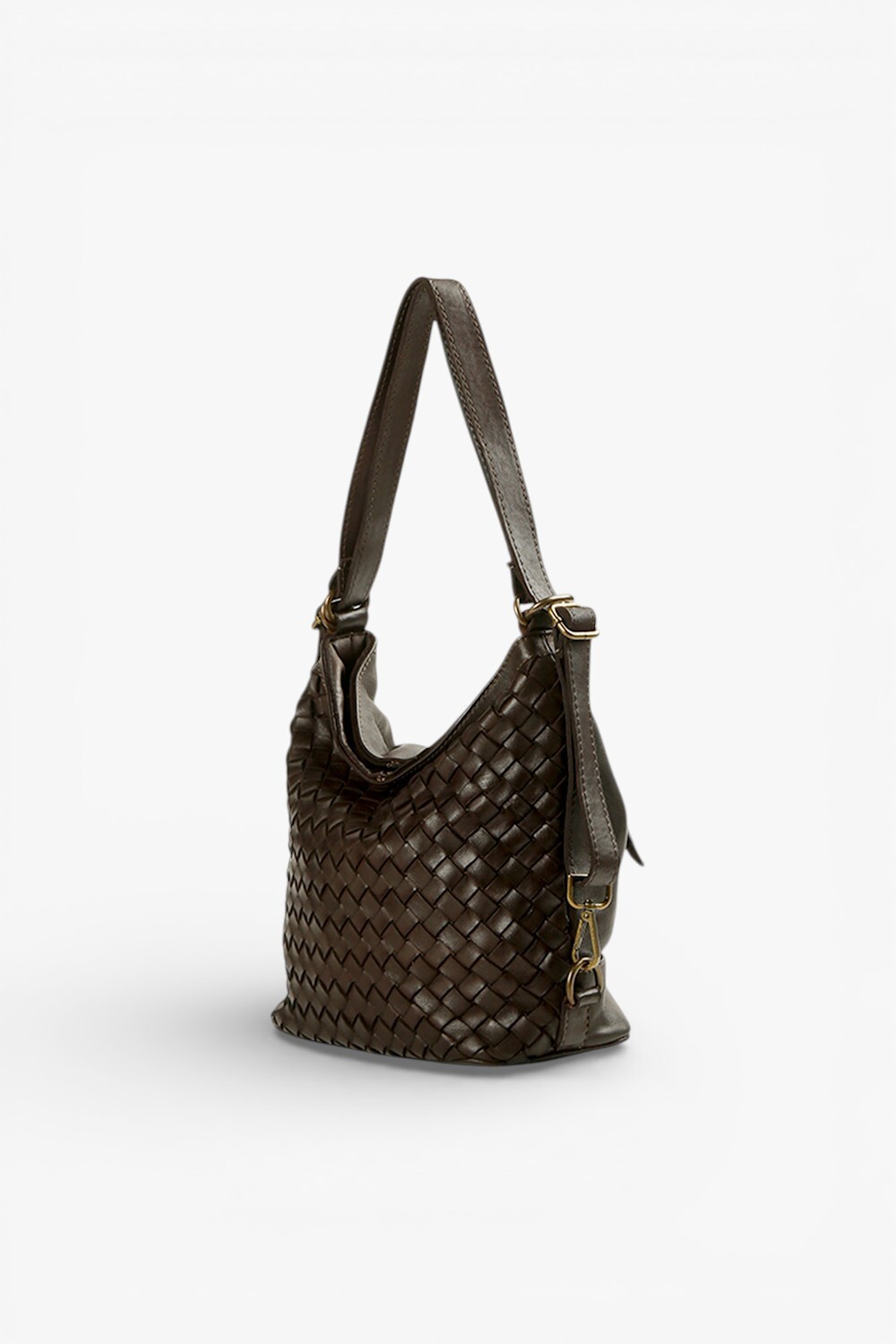 Torino 鞣革編織兩用包 深咖