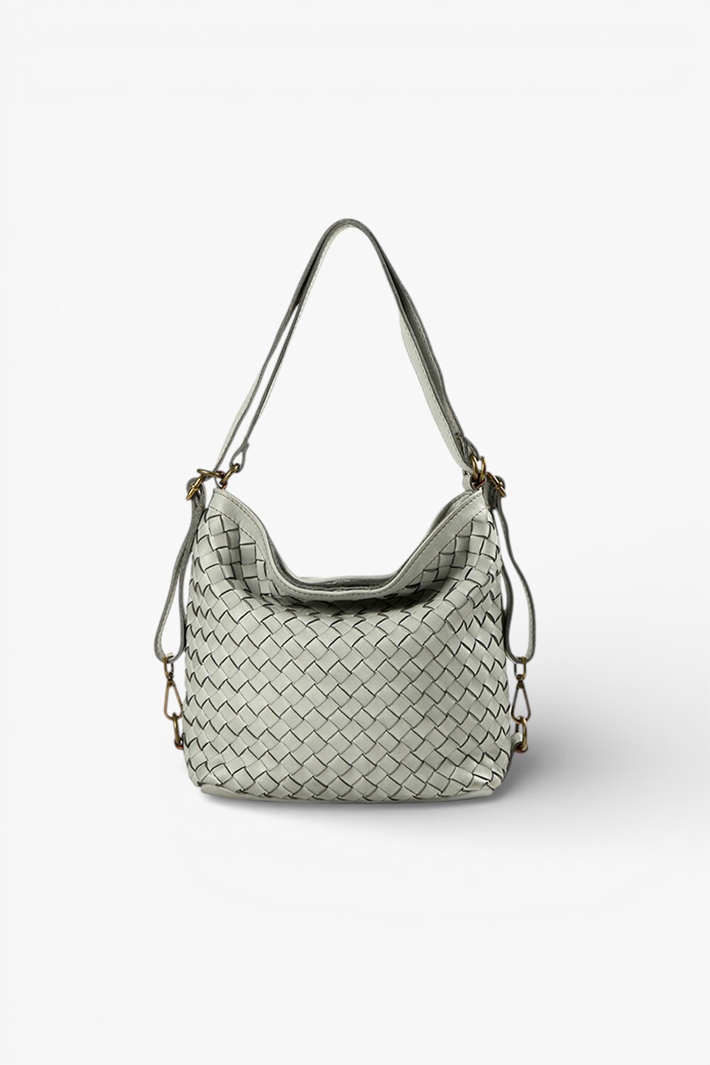 Torino 鞣革編織兩用包 灰藍