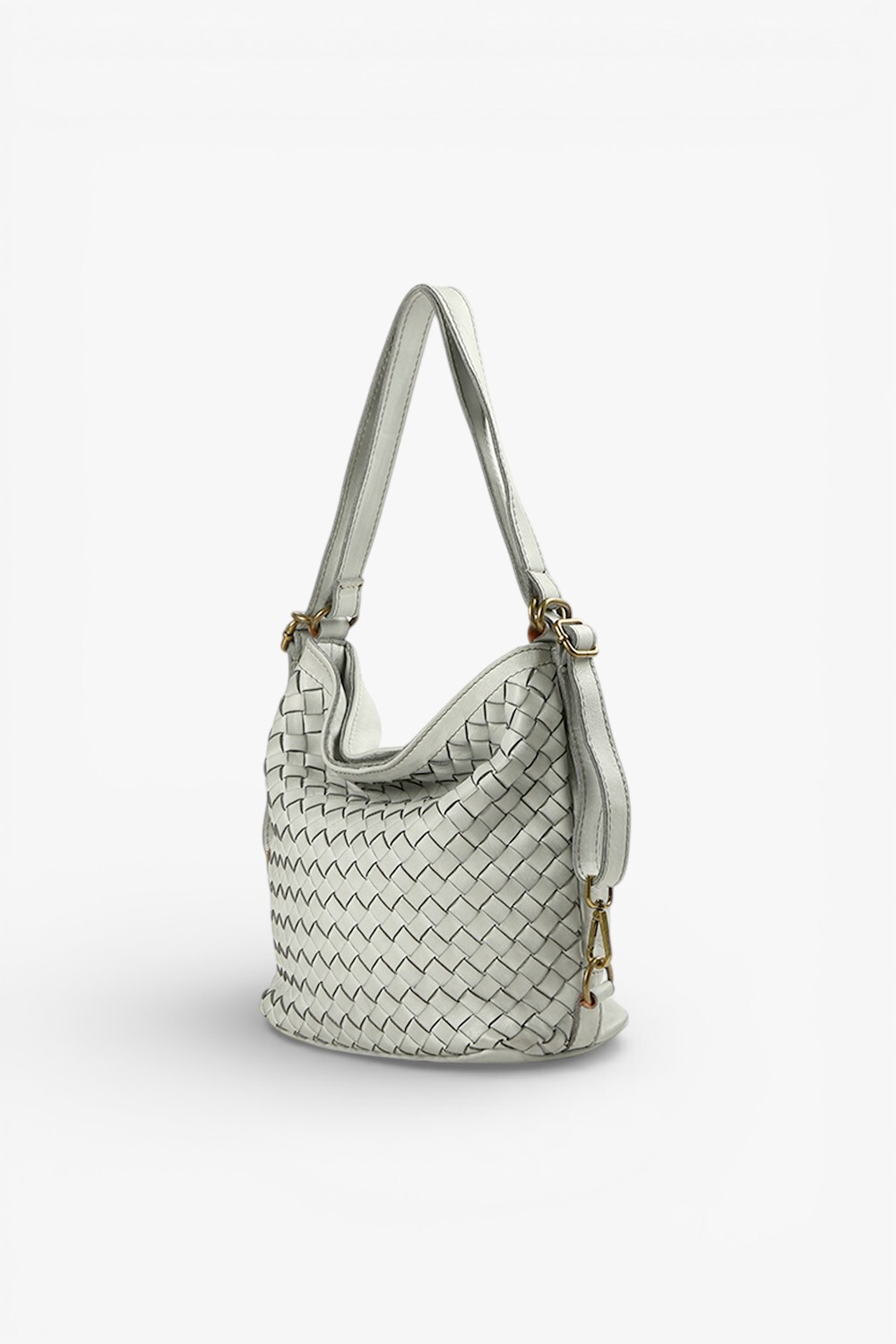 Torino 鞣革編織兩用包 灰藍