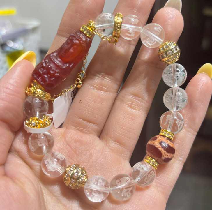 AB260417-D35-觀音白水晶手串(預計6月中到貨)(只限尖沙咀門市自取不包郵)（包證書）