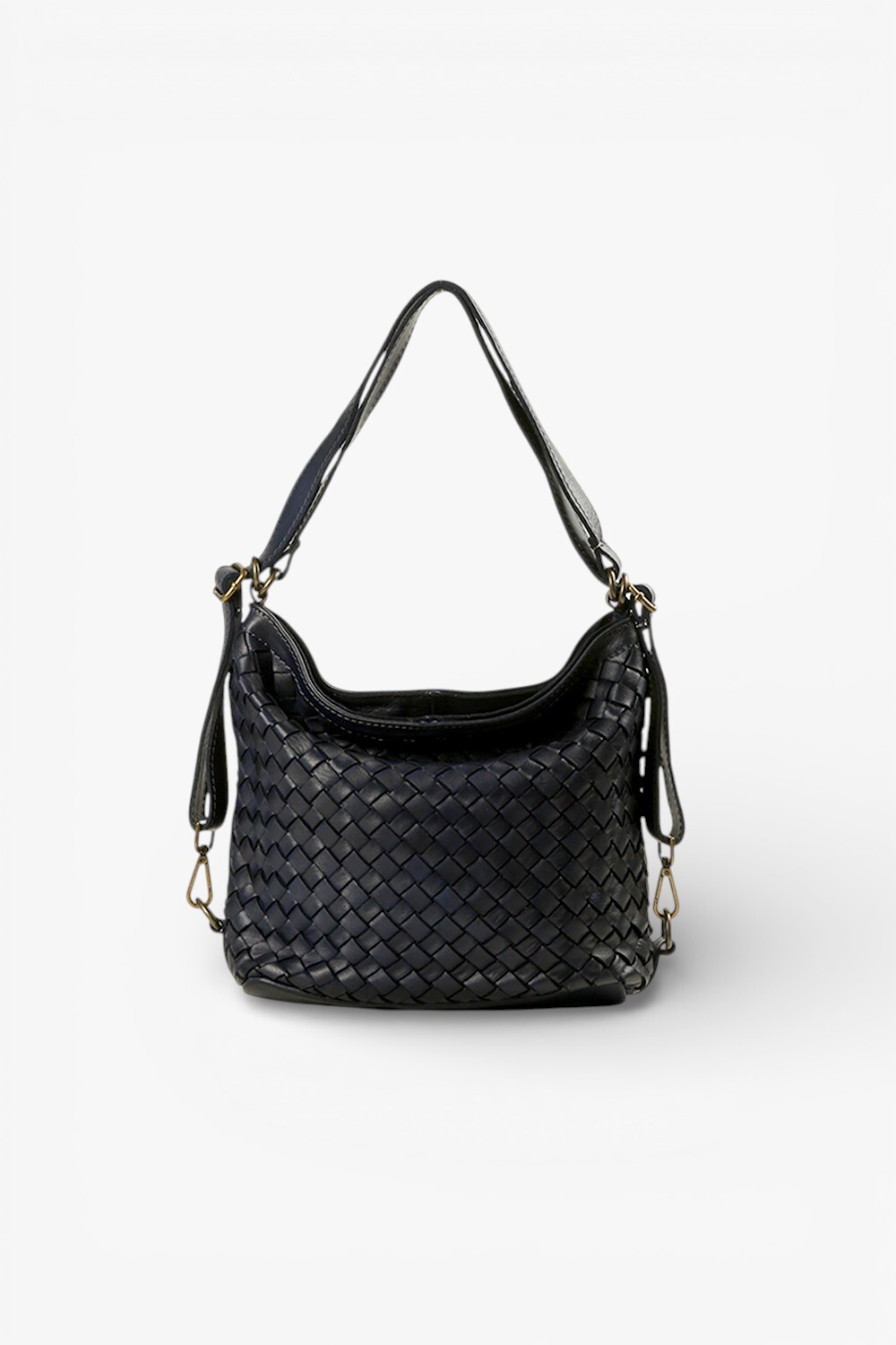 Torino 鞣革編織兩用包深藍