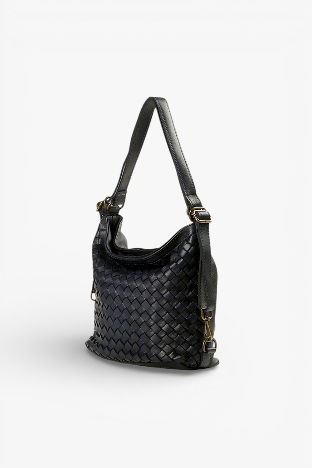 Torino 鞣革編織兩用包深藍