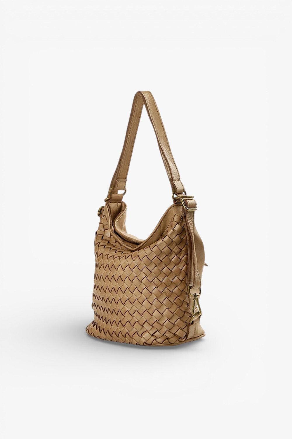 Torino 鞣革編織兩用包 卡其