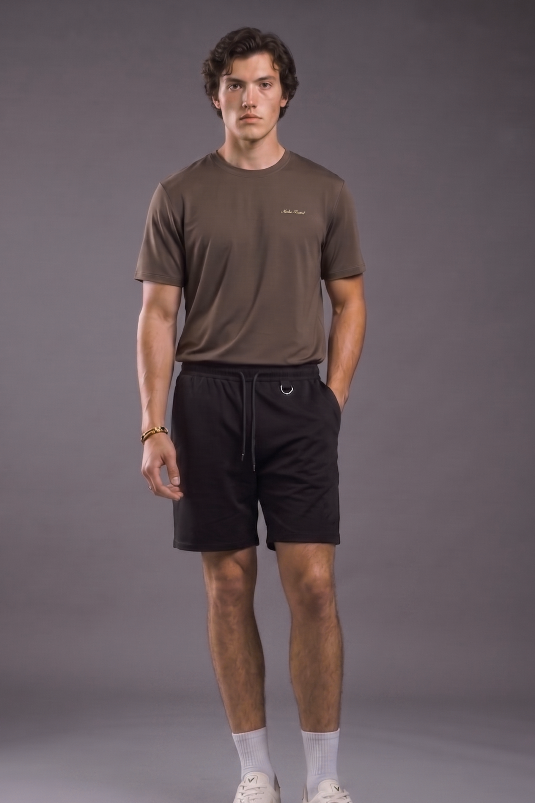NICHU Embroidered Relaxed Fit Cooling Shorts (U)