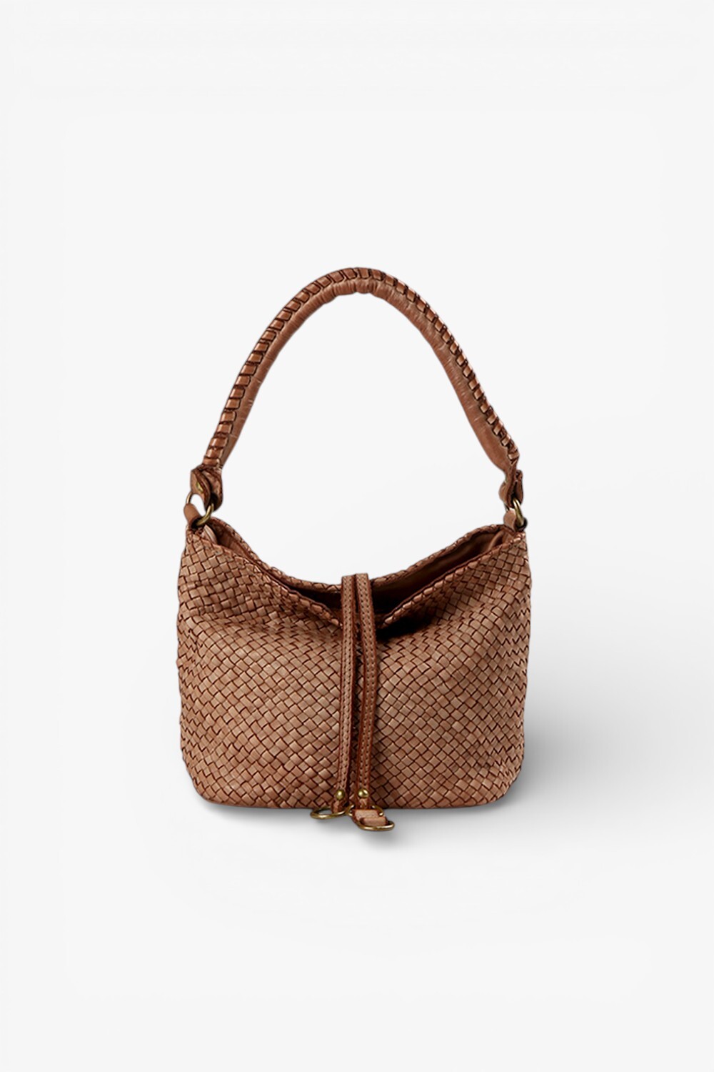 Coda M 鞣革編織小水桶包 粉紅