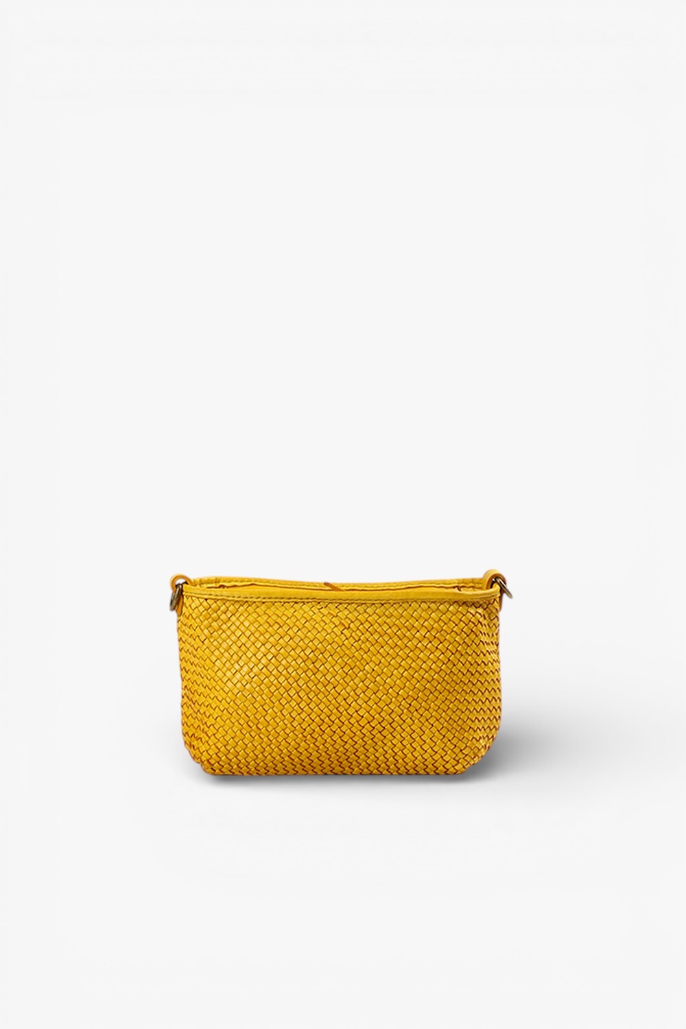 Piccolo 鞣革細編織小型肩包 黃色