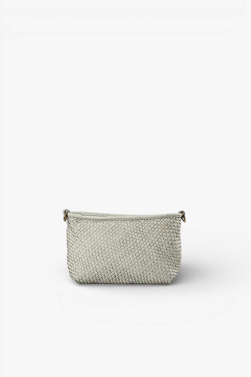 Piccolo 鞣革細編織小型肩包 淺灰