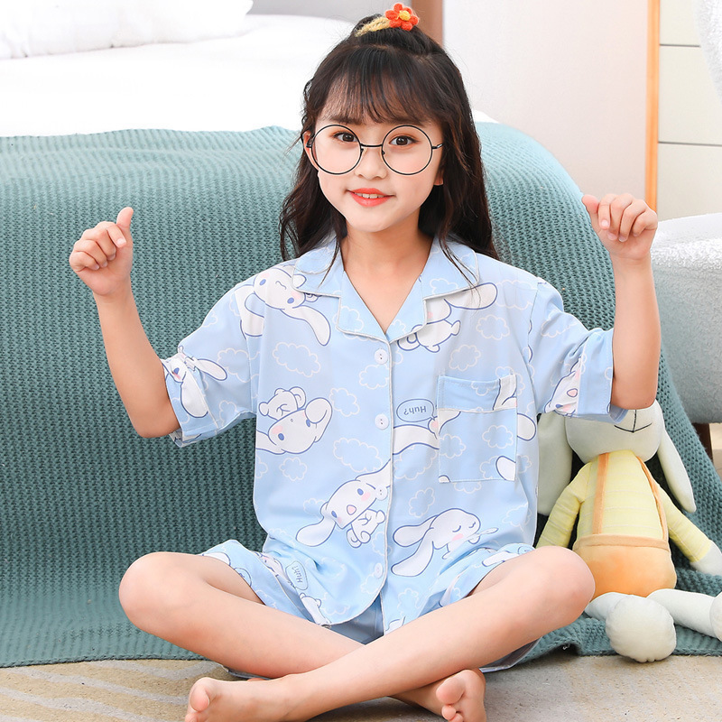 【玉桂狗】清新天藍滿版印花睡衣套裝