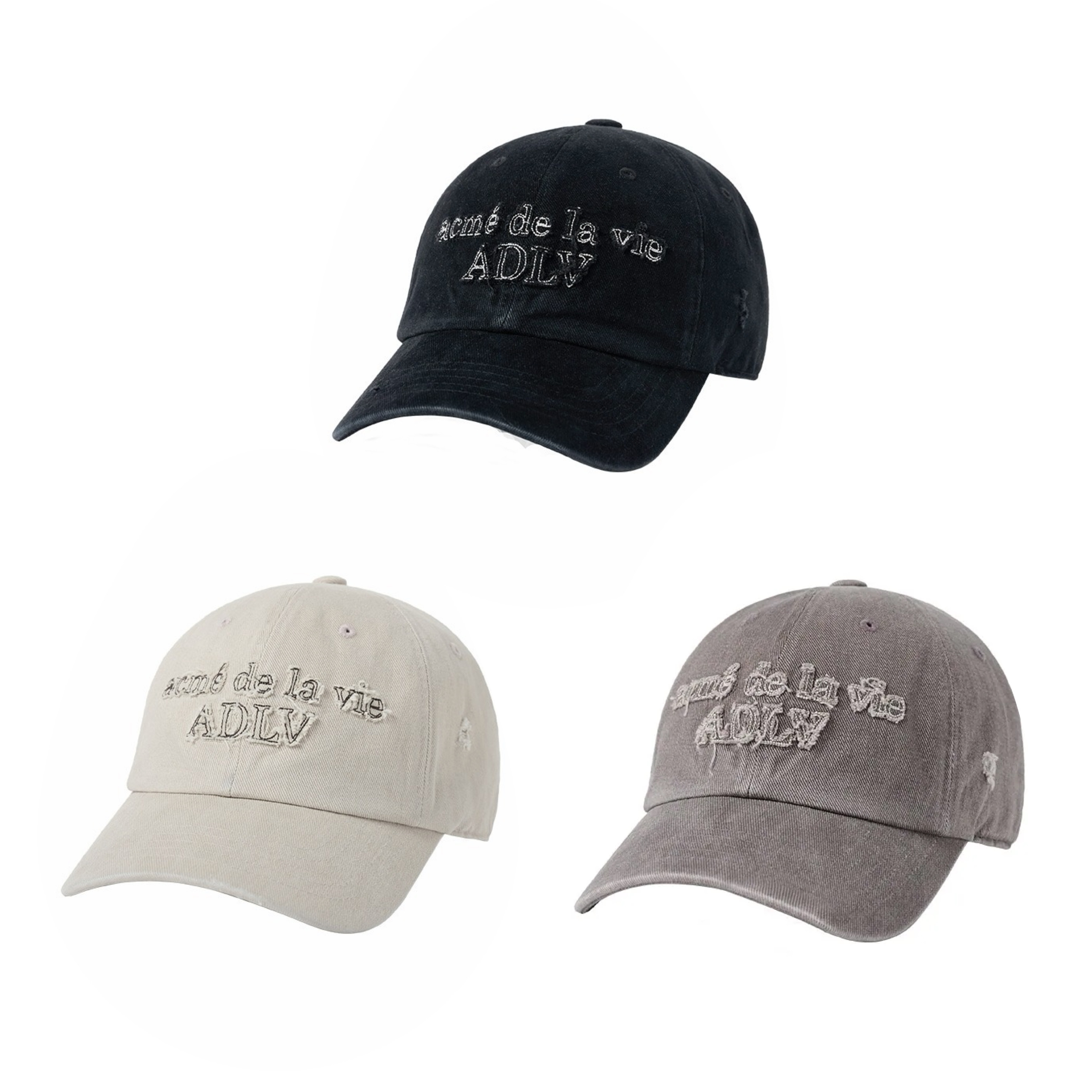 【36】ADLV FABRIC LOGO APPLIQUE BALL CAP (3色選擇)