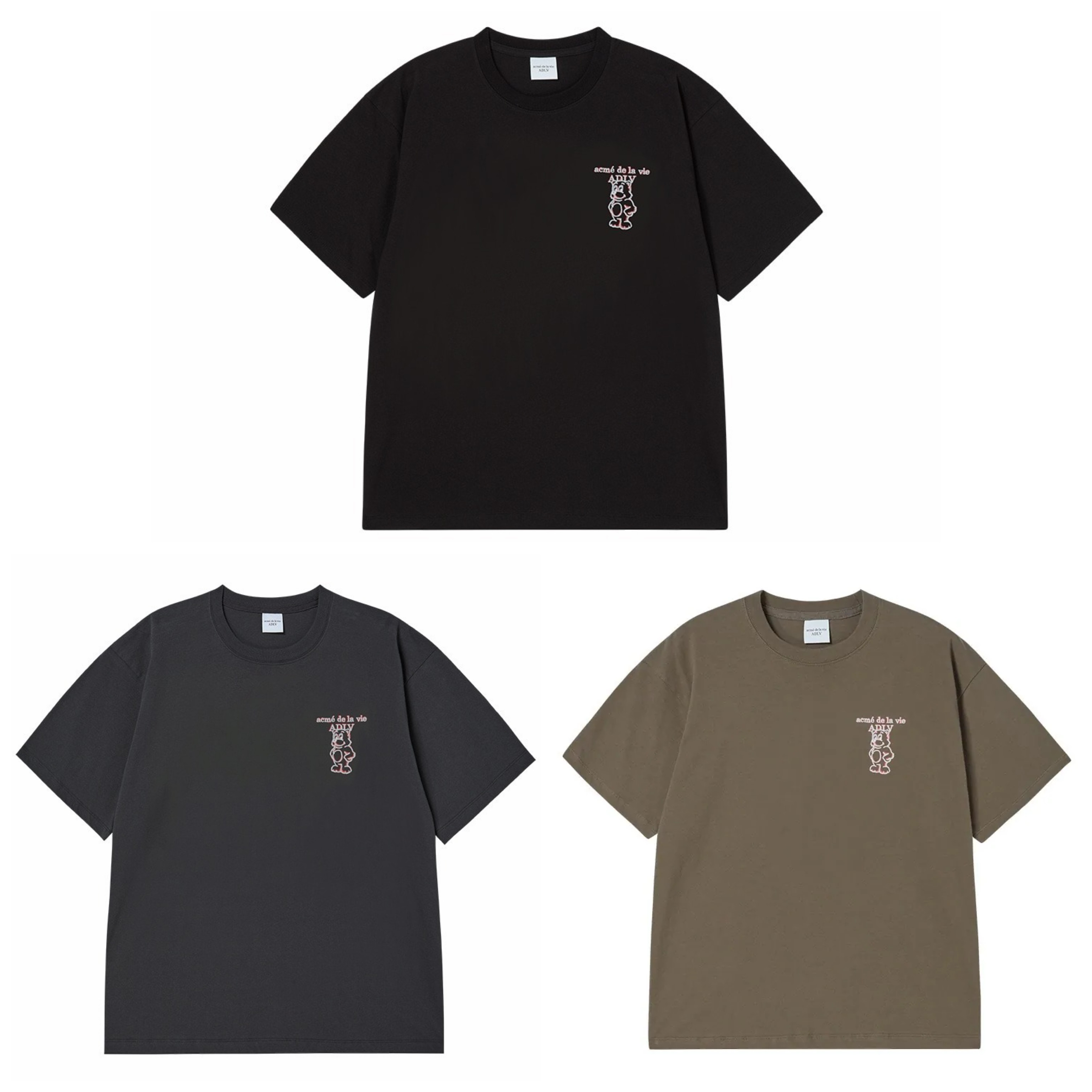 【2】ADLV GLOW AC BEAR SHORT SLEEVE T-SHIRT (4個尺碼 / 3色選擇)