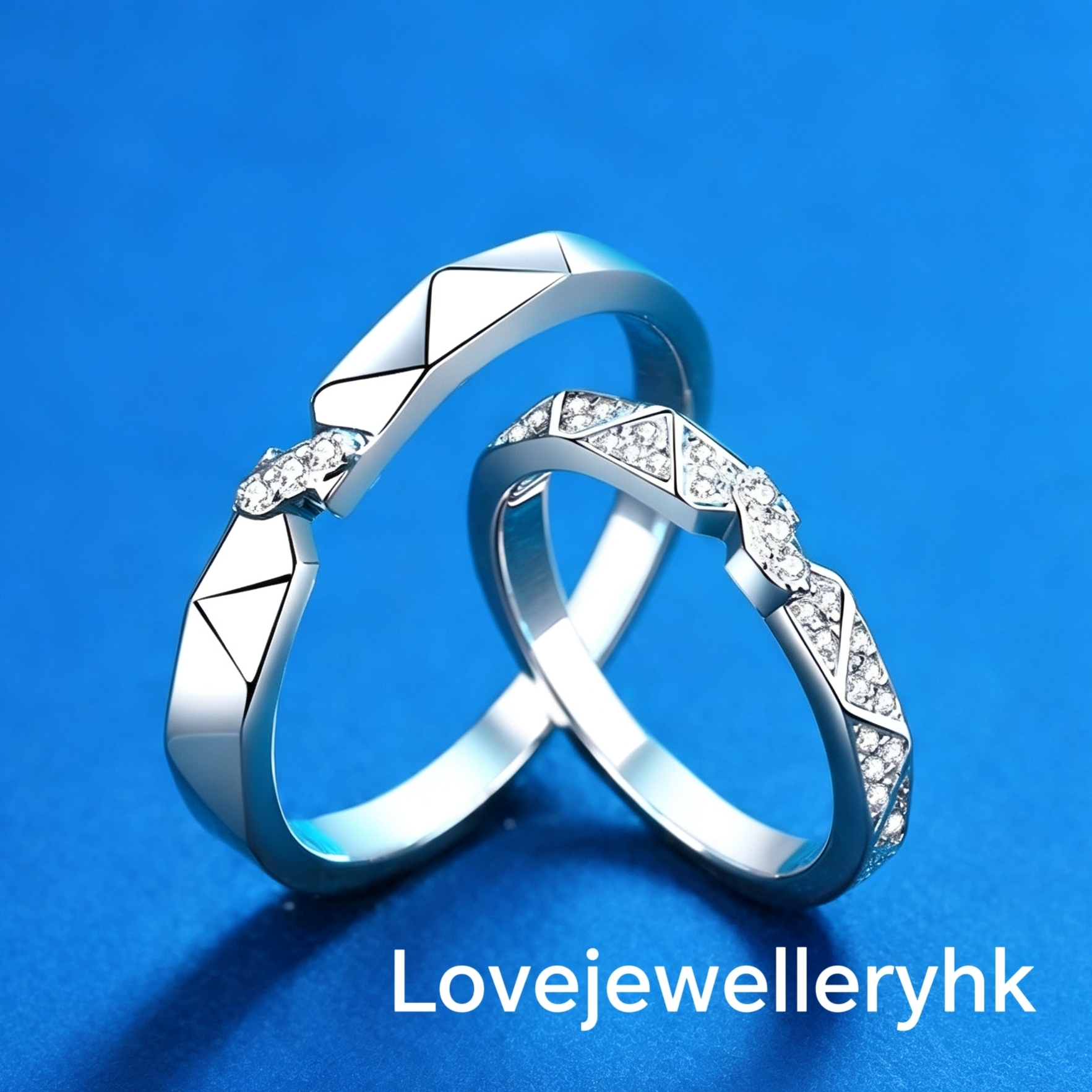 莫桑鑽情侶對戒    R034