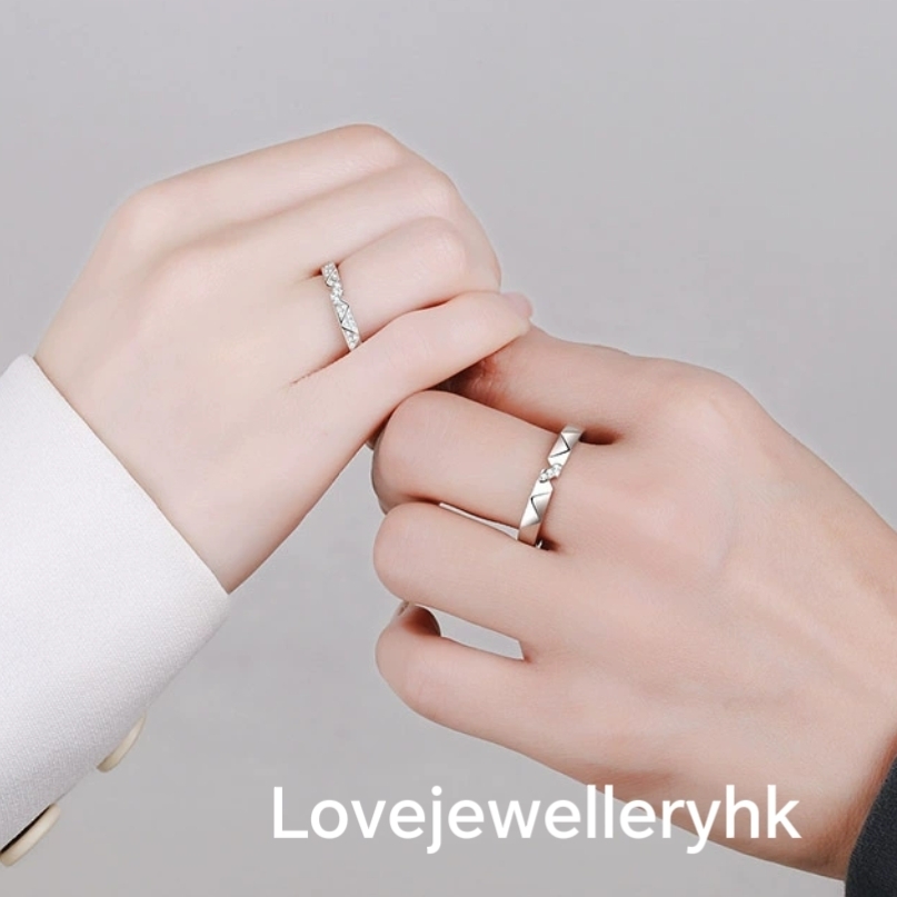 莫桑鑽情侶對戒    R034