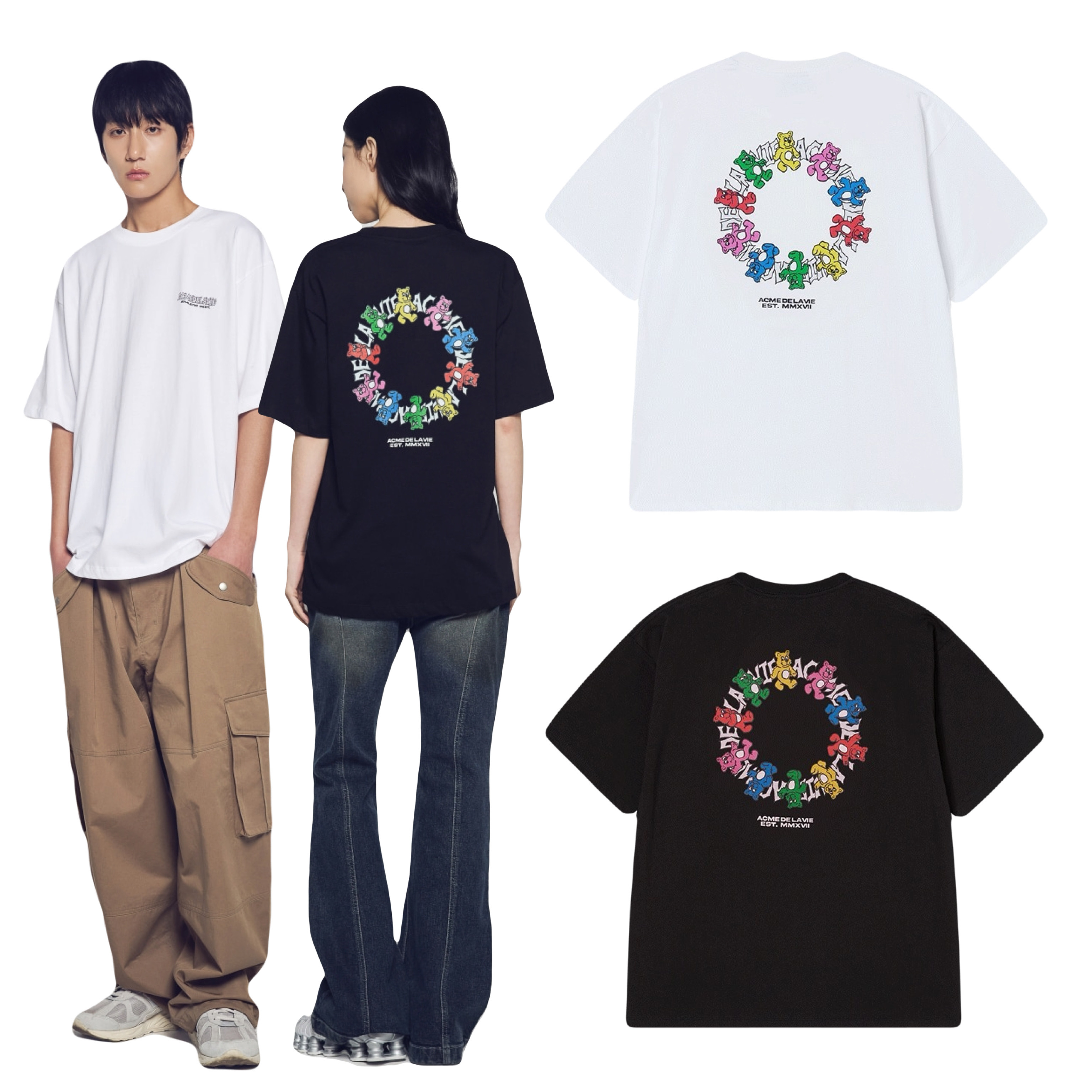 【5】ADLV ROUND WALKING AC BEAR SHORT SLEEVE T-SHIRT (4個尺碼 / 2色選擇)