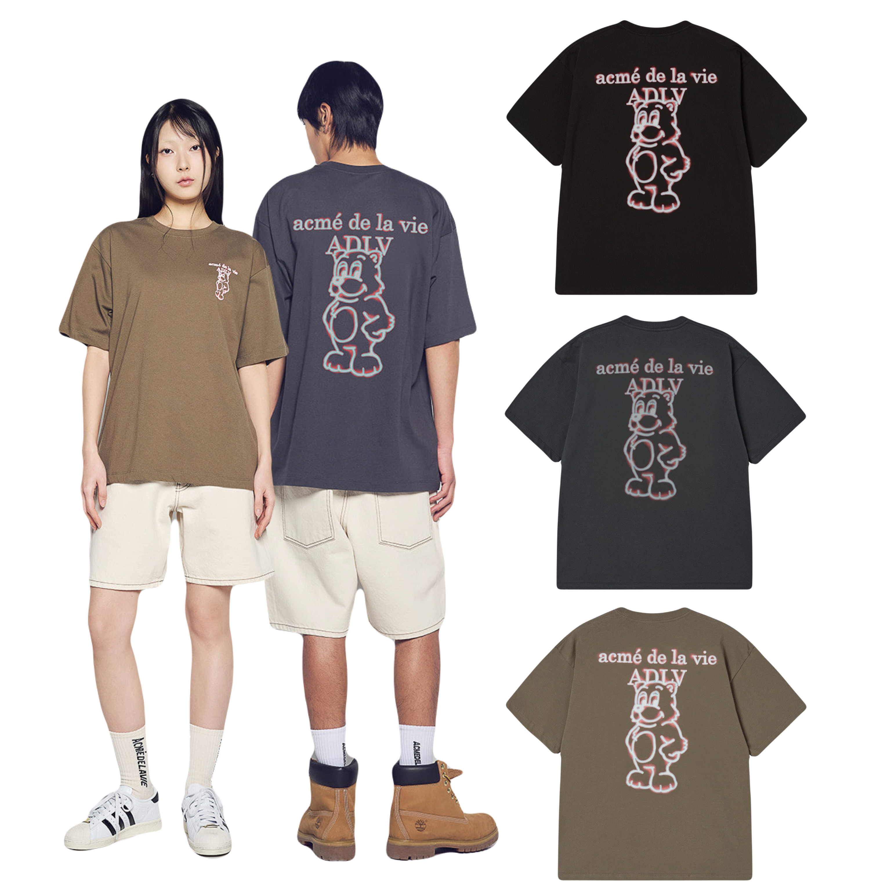 【2】ADLV GLOW AC BEAR SHORT SLEEVE T-SHIRT (4個尺碼 / 3色選擇)