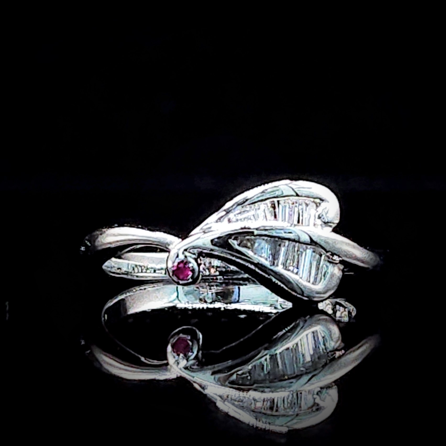 全新18K白金6份鑽石戒指