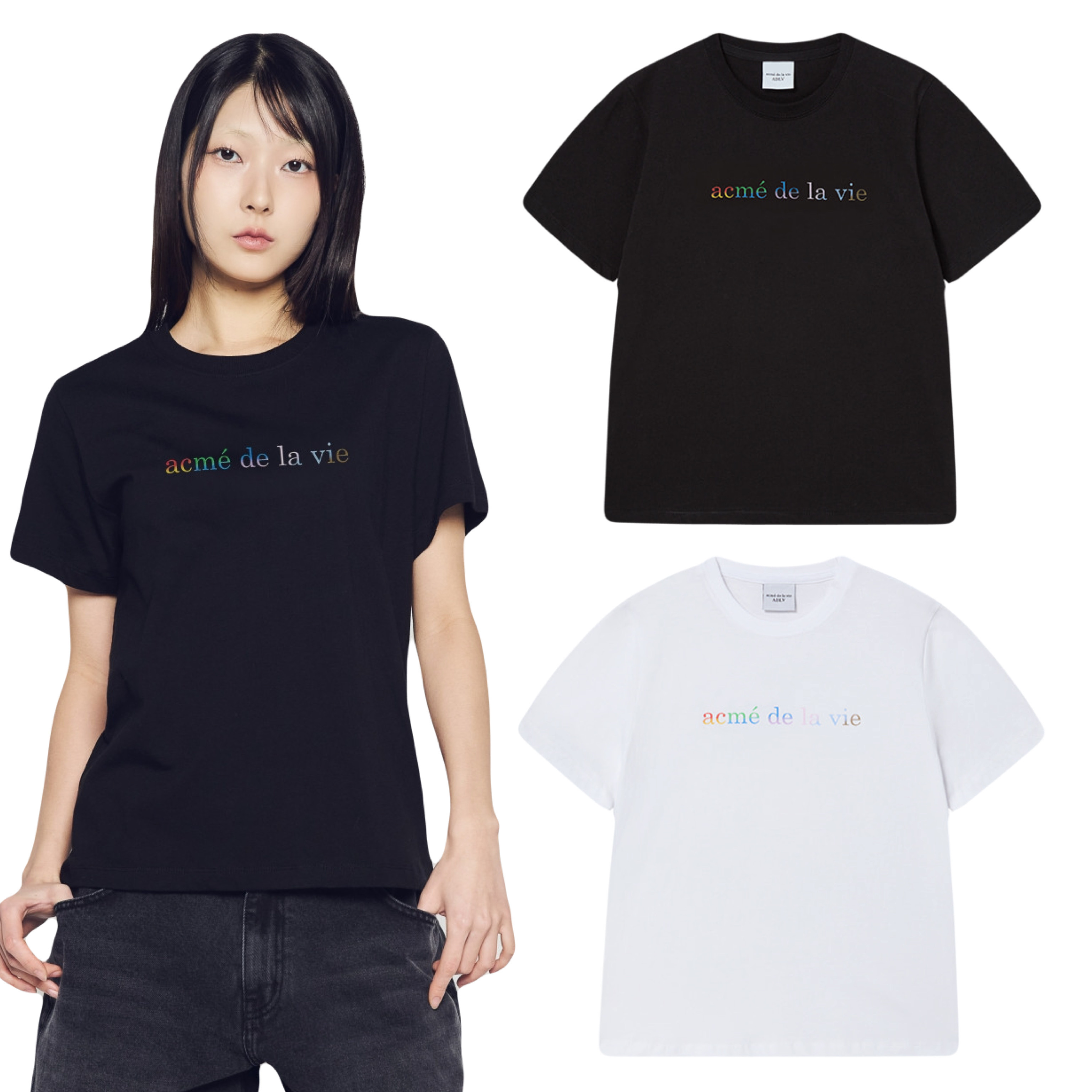 【6】ADLV WOMAN RAINBOW SHORT SLEEVE T-SHIRT (4個尺碼 / 2色選擇)